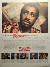 Columbia Records Paul Robeson Shakespeare's Othello Vintage Print Ad 1945 picture