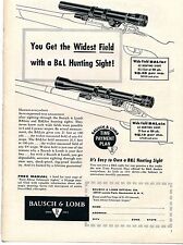 1957 Bausch & Lomb BALfor & BALsix Wide Field B & L Hunting Sight Print Ad picture
