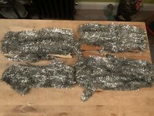 Vintage Lot 65+ Feet Silver Tinsel Garland 2” Wide picture