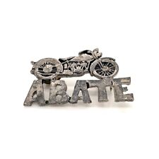 VTG Estate Abate Motorcycle Silver Plate Double Post Motorcycle Vest Jacket Pin picture