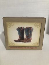 Cracker Barrel Cowboy Boots Salt And Pepper Set New In Box picture