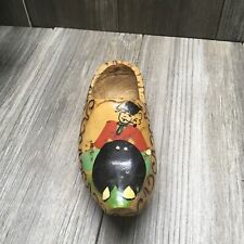 Vintage Dutch Wooden Shoes Clogs Painted Folk Art 1950s Wall Hanger Holland picture