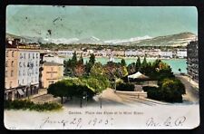 GENEVE SWITZERLAND 1905 Postmarked Foreign Antique Postcard Alpes Mont Blanc picture