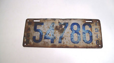 1916 MASSACHUSETTS MA MASS LICENSE PLATE TAG #54786) picture
