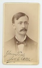 Antique ID'd CDV c1870s Handsome Man Mustache Named Jas. J. Allen Chicago, IL picture