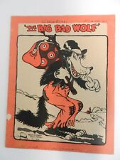 VINTAGE WALT DISNEY BIG BAD WOLF BOOK COVER? 1930'S picture