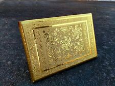 18x12''Inch Gold Brass Finished Wooden Pooja Decor Chowki Gold Bajot stool Patta picture