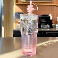 Authentic Starbucks China 2023 Peach Blossom Topper Pink Siren 19oz Glass Cup picture