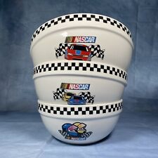 2002 Gibson NASCAR Set of 3 Nesting White Mixing Bowls - Perfect Condition picture