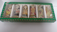 Vintage Porcelain Santa ornaments set pf 6 (Santas from Around the World) picture