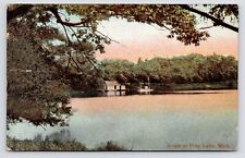 c1910 Pine Lake Dock & Boat House West Bloomfield Michigan MI Antique Postcard picture