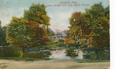 Humboldt Park Stone Bridge and Lily Pond in Chicago, IL 1911 posted postcard picture