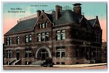 Davenport Iowa Postcard Post Office Exterior View Building c1910 Vintage Antique picture