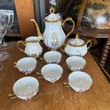 Vintage KHM Bavaria 9 Piece Tea Set Teapot, Cream, Sugar, and 6 Cups picture