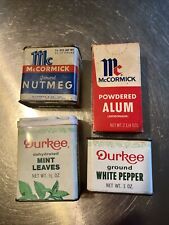 4 Vintage Spice Tins McCormick And Durkee (Powdered Alum never opened) picture