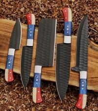 Hand Forged Carbon Steel Professional Chef Knives Set Kitchen Knife Wedding Gift picture