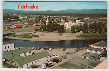 Postcard Aerial View St. Joseph's Hospital and Chena River in Fairbanks, AK picture