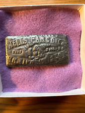 1860 Wells Fargo Five Dollar Low Grade Silver Ingot picture