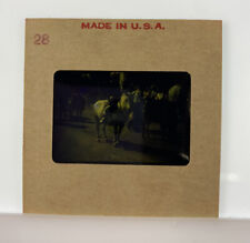 Vintage Kodachrome Transparency Original 35 mm Photo Man On White Horse S11 picture
