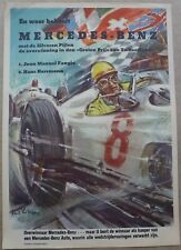Poster Mercedes 1954 original victory poster Swiss GP Fangio by Liska Deutch V. picture