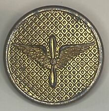 RARE ORIGINAL POST WW1 US AIR SERVICE AIR FORCE GILT ENLISTED COLLAR DISC 1920’S picture