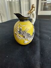 Vintage Dragonware Yellow Black Gold Miniature Pitcher Vase Great Collectible picture