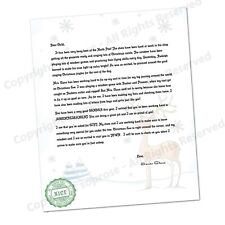 Personalized Letter from Santa Claus - Snowy Reindeer - Christmas - Printable picture
