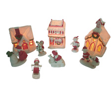 Dept 56 2002 Holly Lane Lighted Christmas Village Simple Traditions Bundle of 9 picture