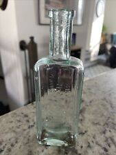 Antique Aqua Bottle United States Medicine Co NY  5.5” Embossed Cottage Farm picture