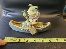 Large Frog in Canoe Resin figurine vintage 6.5” Native American  picture