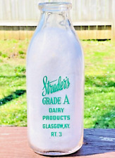 STRADER'S DAIRY Glass Milk Bottle 1952 Glasgow KY Hiseville Kentucky Barren Co. picture