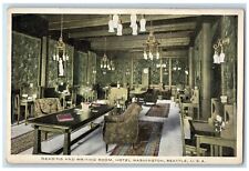c1920 Reading Writing Room Hotel Washington Seattle USA Vintage Antique Postcard picture