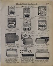 1912 PAPER AD Toilet Paper Regal Queen Peerless Holder Shelf Bracket Steel Iron picture