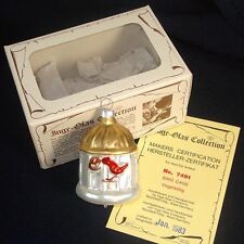 Inge 1983 Bird in Birdcage Glass Christmas Ornament MIB picture
