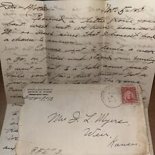 Antique 1919 Correspondence to Kansas From Lingayen Philippines on Duck Hunt picture