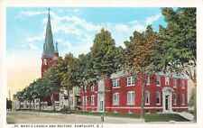 Pawtucket RI Rhode Island, St. Mary's Church & Rectory, Vintage Postcard picture