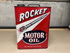 VINTAGE ROCKET MOTOR OIL CAN 2 GALLON picture