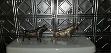 Pair of  metal or brass Bull  Statues. picture