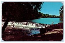 1960 Fox River Dam Falls Waukesha Wisconsin WI Vintage Antique Unposted Postcard picture