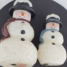 Christmas Snowman Vintage Decorative Winter Candles Combo Unlit Lot of 2 picture