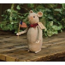 New Primitive PATRIOTIC AMERICAN FLAG MOUSE DOLL Wool Figure 6