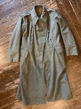 Vintage 1944 WWII Swedish Army Double Breast Wool Trench Cost Overcoat. picture
