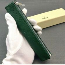 Rolex Pen Green leather pen case rare vip gift agent picture