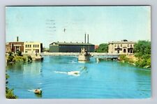 Tonawanda NY-New York, View Of Erie Barge Canal, Vintage c1957 Postcard picture
