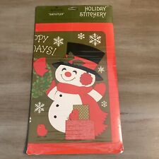 Vintage Hallmark Holiday Stitchery Snowman Create your own Holiday Decoration picture