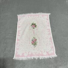 Vintage Cannon Royal Family Sculpted Pink Floral Fringe Hand Towel picture