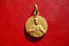 OLD FRENCH Jesus Sacred Heart and Basilica of Sacre-Coeur in Paris MEDAL PENDANT picture