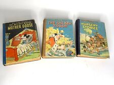 Mickey Mouse Walt Disney’s The Golden Touch WHITMAN 1937 HC + Mother Goose picture