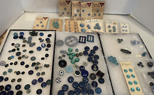 Antique Blue Buttons/ Buckles, Celluloid Bakelite Early Plastics Art Deco #AA5 picture