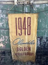 RARE 1948 Oldsmobile Golden Anniversary Silk Dealership Banner Vintage picture